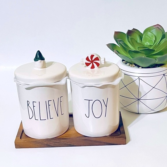 Rae Dunn Christmas Bathroom Mini Canister set - Picture 2 of 3